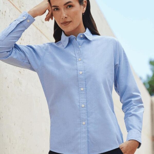 LADIES L/SLEEVE OXFORD SHIRT Thumbnail