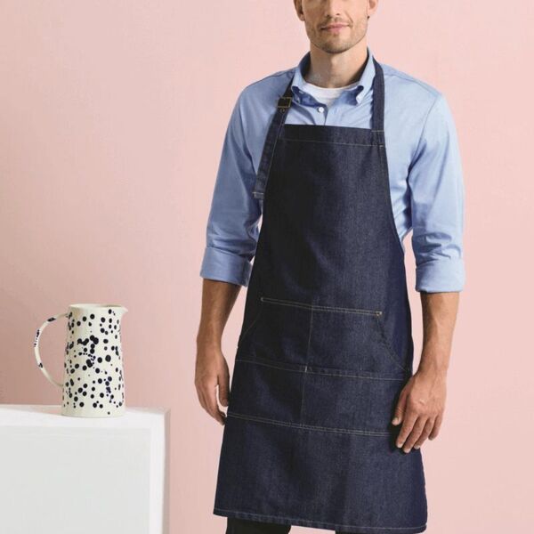 JEANS STITCH DENIM BIB APRON Thumbnail