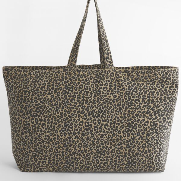 Westford Mill Leopard Print Canvas Oversized Tote Bag Thumbnail