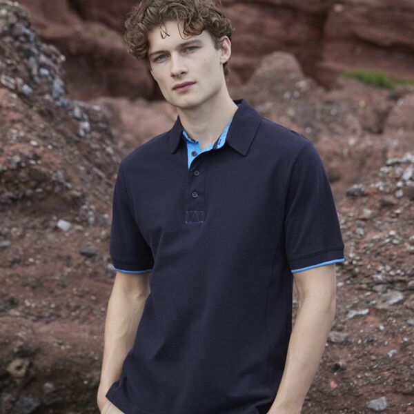 Front Row Contrast Cotton Piqué Polo Shirt Thumbnail